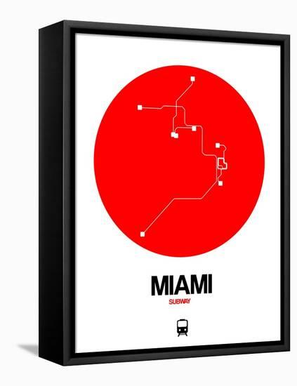 Miami Red Subway Map-NaxArt-Framed Stretched Canvas