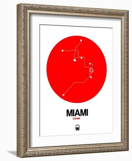 Miami Red Subway Map-NaxArt-Framed Art Print