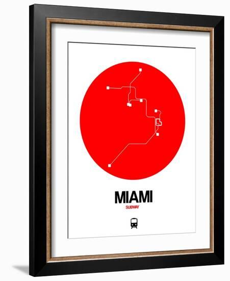 Miami Red Subway Map-NaxArt-Framed Art Print