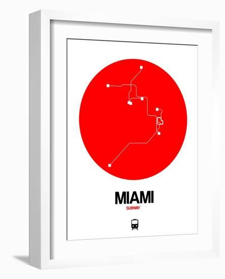 Miami Red Subway Map-NaxArt-Framed Art Print