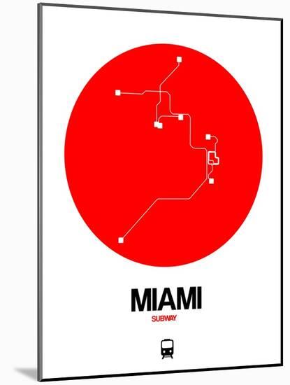 Miami Red Subway Map-NaxArt-Mounted Art Print