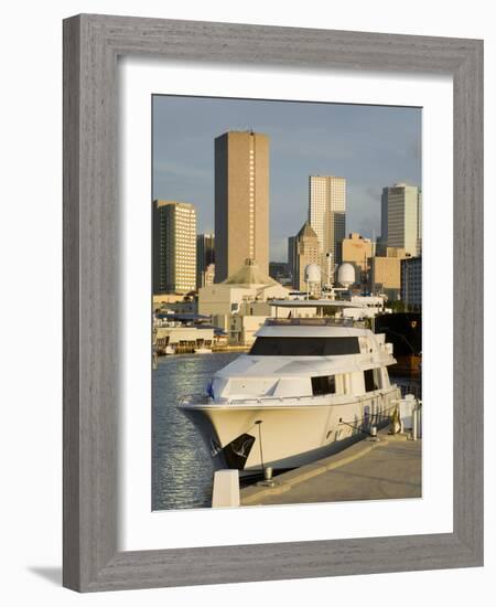 Miami River and Skyline, Miami, Florida, United States of America, North America-Richard Cummins-Framed Photographic Print