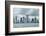 Miami Skyline Panorama in Black and White in the Day with Urban Skyscrapers and Cloudy Sky over Sea-Songquan Deng-Framed Photographic Print