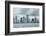 Miami Skyline Panorama in Black and White in the Day with Urban Skyscrapers and Cloudy Sky over Sea-Songquan Deng-Framed Photographic Print