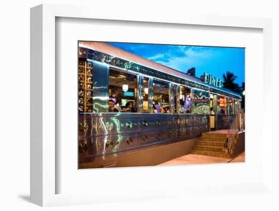 Miami South Beach and Art Deco - Diner Restaurant - Florida - USA-Philippe Hugonnard-Framed Photographic Print