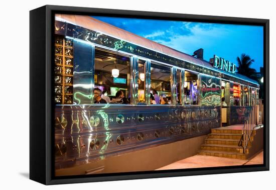Miami South Beach and Art Deco - Diner Restaurant - Florida - USA-Philippe Hugonnard-Framed Premier Image Canvas