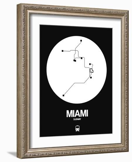 Miami White Subway Map-NaxArt-Framed Art Print