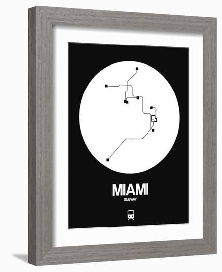 Miami White Subway Map-NaxArt-Framed Art Print