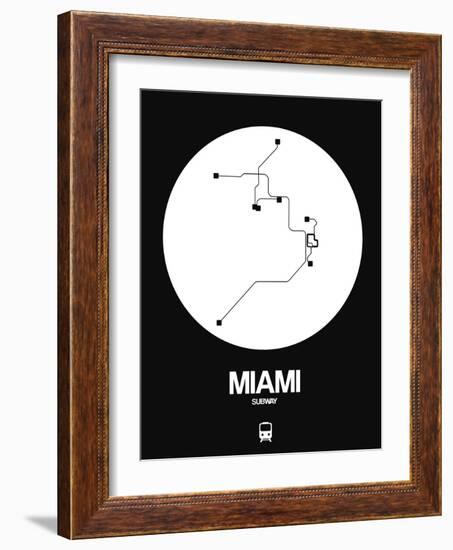 Miami White Subway Map-NaxArt-Framed Art Print