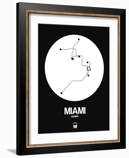 Miami White Subway Map-NaxArt-Framed Art Print