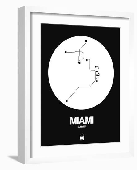 Miami White Subway Map-NaxArt-Framed Art Print