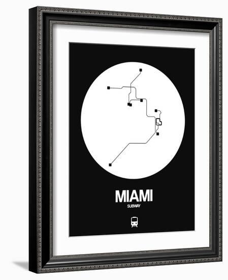 Miami White Subway Map-NaxArt-Framed Art Print