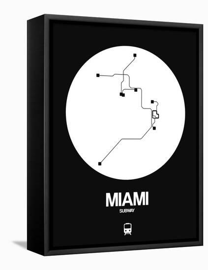 Miami White Subway Map-NaxArt-Framed Stretched Canvas