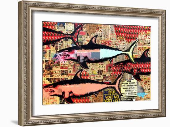 Miami-Shark Toof-Framed Art Print