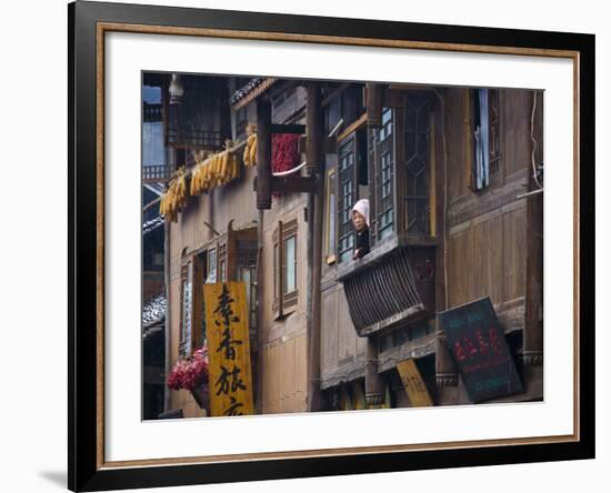 Miao Village House, Xijiang, Guizhou, China-Keren Su-Framed Photographic Print