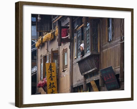 Miao Village House, Xijiang, Guizhou, China-Keren Su-Framed Photographic Print