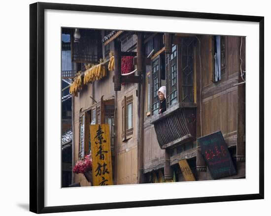 Miao Village House, Xijiang, Guizhou, China-Keren Su-Framed Photographic Print