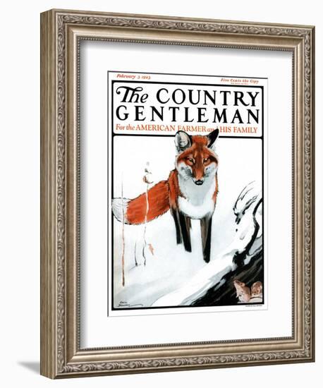 "Mice Hiding from Fox," Country Gentleman Cover, February 3, 1923-Paul Bransom-Framed Giclee Print