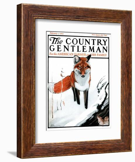 "Mice Hiding from Fox," Country Gentleman Cover, February 3, 1923-Paul Bransom-Framed Giclee Print