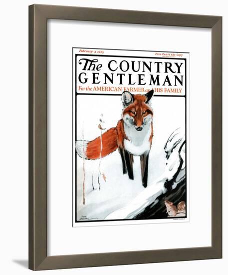 "Mice Hiding from Fox," Country Gentleman Cover, February 3, 1923-Paul Bransom-Framed Giclee Print