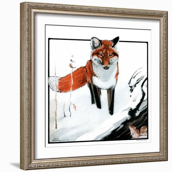 "Mice Hiding from Fox,"February 3, 1923-Paul Bransom-Framed Giclee Print