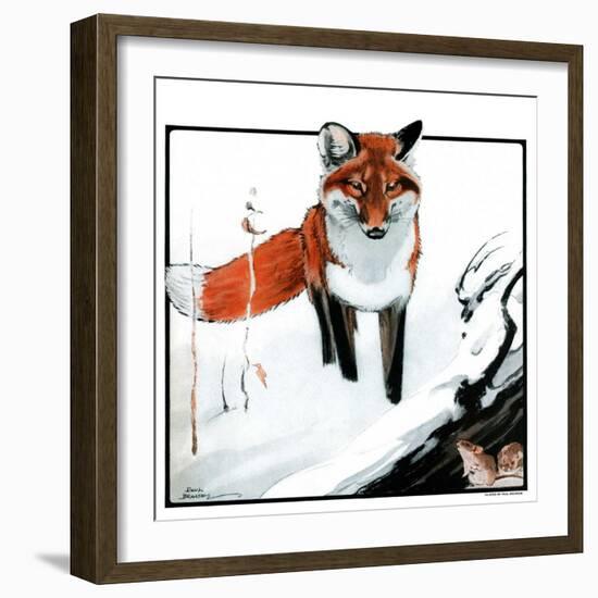 "Mice Hiding from Fox,"February 3, 1923-Paul Bransom-Framed Giclee Print