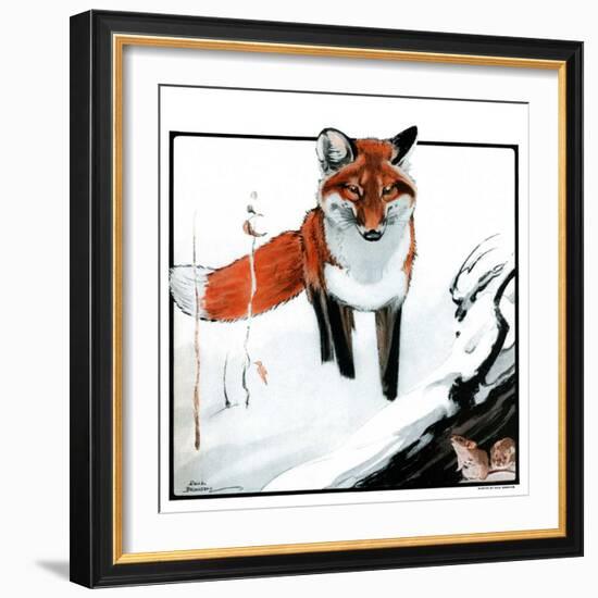 "Mice Hiding from Fox,"February 3, 1923-Paul Bransom-Framed Giclee Print