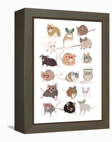 Mice in Glasses-Hanna Melin-Framed Premier Image Canvas