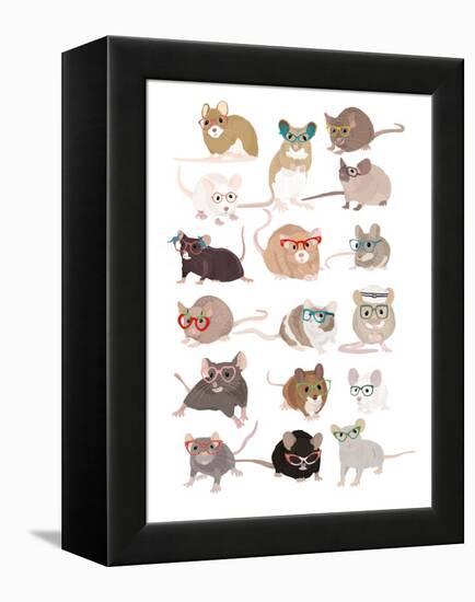 Mice in Glasses-Hanna Melin-Framed Premier Image Canvas