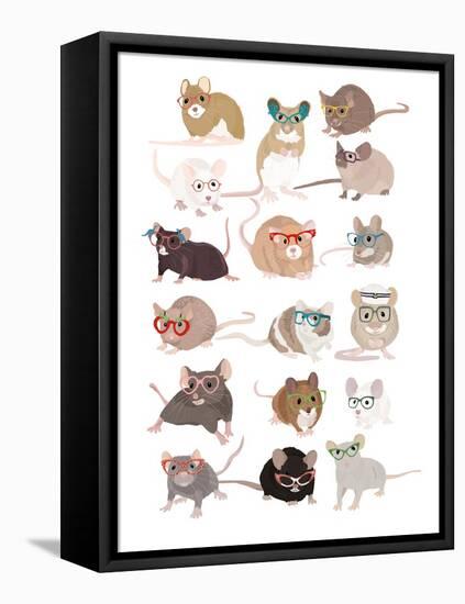 Mice in Glasses-Hanna Melin-Framed Premier Image Canvas