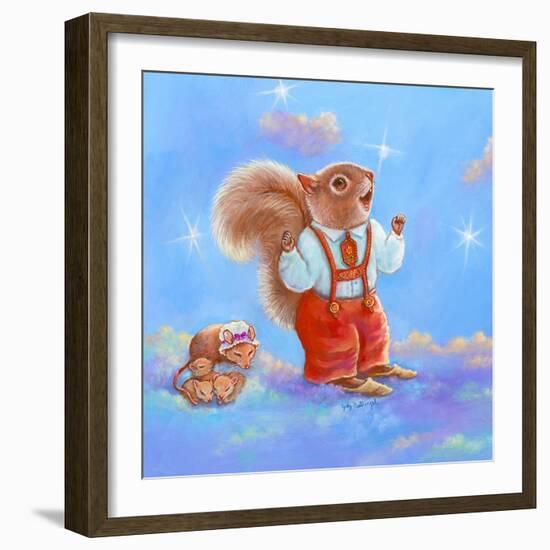 Mice, Squirrel and Bunny family in Clouds I-Judy Mastrangelo-Framed Giclee Print