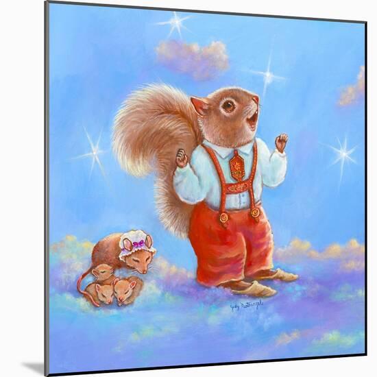 Mice, Squirrel and Bunny family in Clouds I-Judy Mastrangelo-Mounted Giclee Print