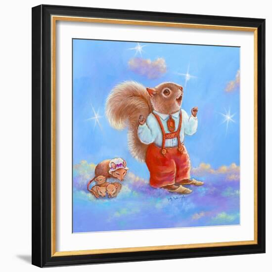 Mice, Squirrel and Bunny family in Clouds I-Judy Mastrangelo-Framed Giclee Print