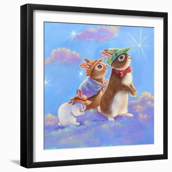 Mice, Squirrel and Bunny family in Clouds II-Judy Mastrangelo-Framed Giclee Print