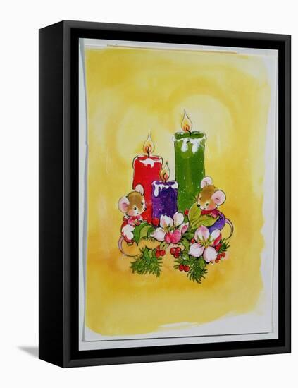 Mice with Candles-Diane Matthes-Framed Premier Image Canvas