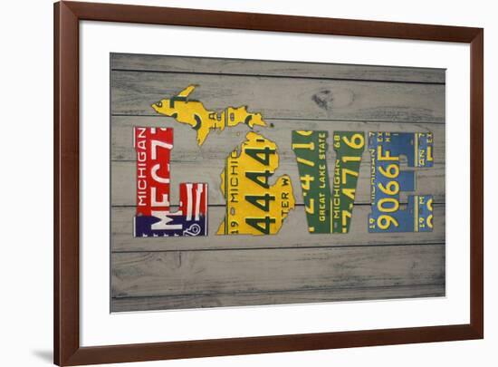 MICH State Love-Design Turnpike-Framed Giclee Print