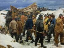Breaking the waves off Skagen-Michael Ancher-Laminated Giclee Print