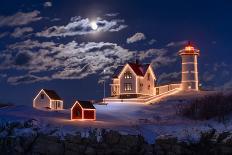 Moon Over Nubble-Michael Blanchette Photography-Photographic Print