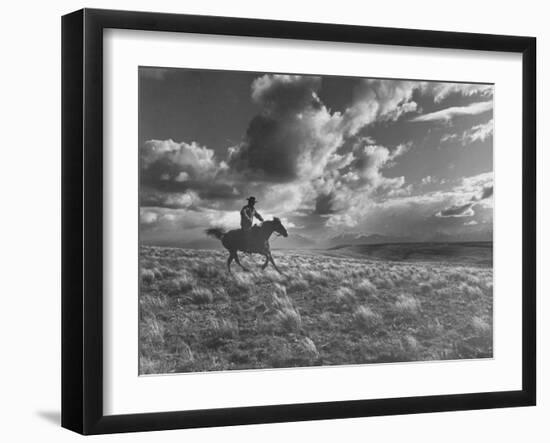 Michael Brennan on Ranch Horseback Riding-J^ R^ Eyerman-Framed Photographic Print