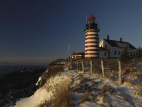 Morning Sunlight Strikes the West Quoddy Head Lighthouse, Lubec, Maine-Michael C. York-Photographic Print