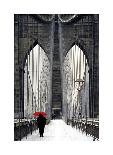 Brooklyn Bridge Meets Red-Michael Cahill-Giclee Print