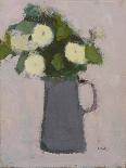 White flowers, grey jug, 2017-Michael Clark-Premier Image Canvas