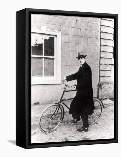 Michael Collins (1870-1922) with His Famous Bicycle-Irish Photographer-Framed Premier Image Canvas