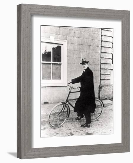 Michael Collins (1870-1922) with His Famous Bicycle-Irish Photographer-Framed Photographic Print