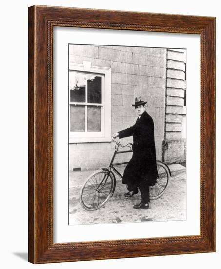 Michael Collins (1870-1922) with His Famous Bicycle-Irish Photographer-Framed Photographic Print