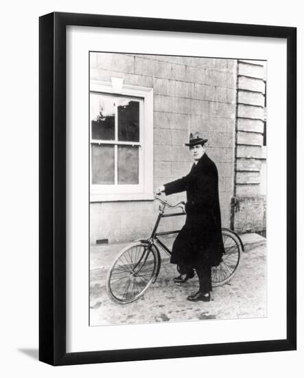 Michael Collins (1870-1922) with His Famous Bicycle-Irish Photographer-Framed Photographic Print