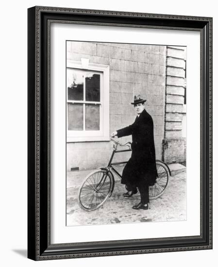 Michael Collins (1870-1922) with His Famous Bicycle-Irish Photographer-Framed Photographic Print