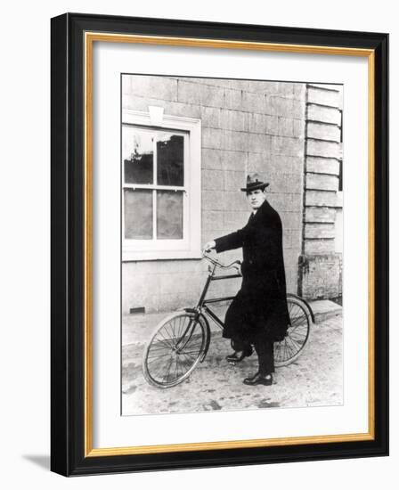 Michael Collins (1870-1922) with His Famous Bicycle-Irish Photographer-Framed Photographic Print