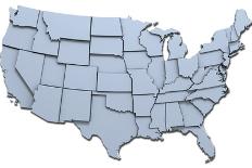 Map of the 48 Continental USA States Raised with Clipping-Path-Michael Darcy Brown-Premium Photographic Print