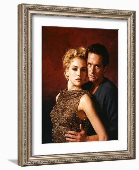 MICHAEL DOUGLAS; SHARON STONE. "Basic Instinct" [1992], directed by PAUL VERHOEVEN.-null-Framed Photographic Print